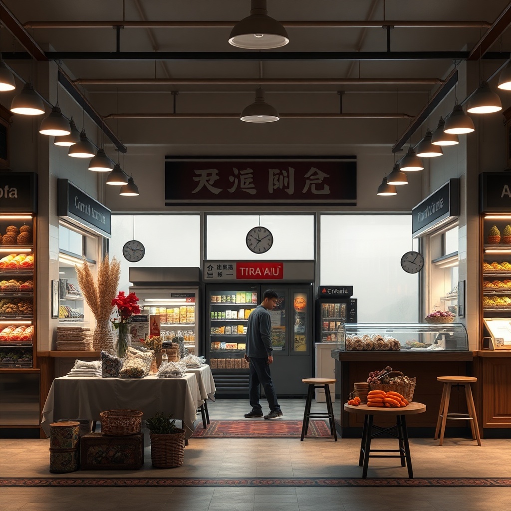clean photorealistic photo of bir yangın tüpü mağazasında